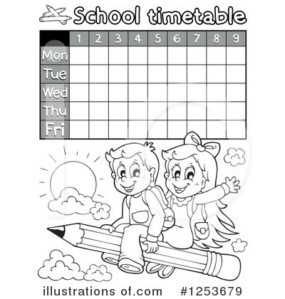Royalty-Free (RF) School Timetable Clipart Illustration by visekart - Stock Sample #1253679