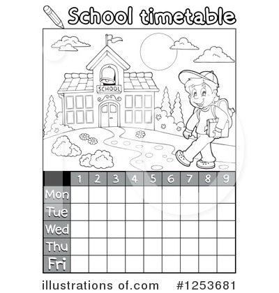 Royalty-Free (RF) School Timetable Clipart Illustration by visekart - Stock Sample #1253681