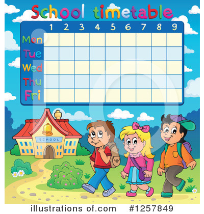 Royalty-Free (RF) School Timetable Clipart Illustration by visekart - Stock Sample #1257849