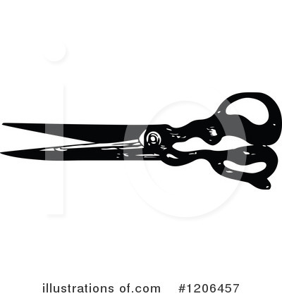 Royalty-Free (RF) Scissors Clipart Illustration by Prawny Vintage - Stock Sample #1206457