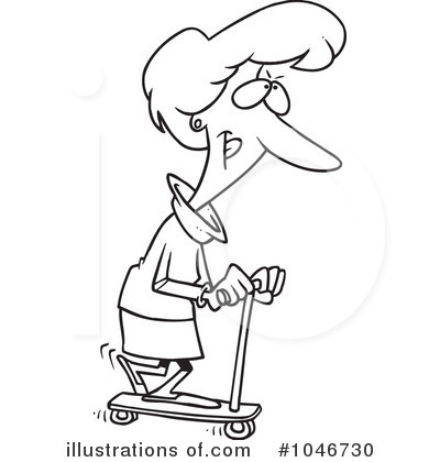 Royalty-Free (RF) Scooter Clipart Illustration by toonaday - Stock Sample #1046730