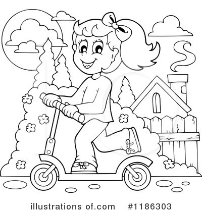 Royalty-Free (RF) Scooter Clipart Illustration by visekart - Stock Sample #1186303