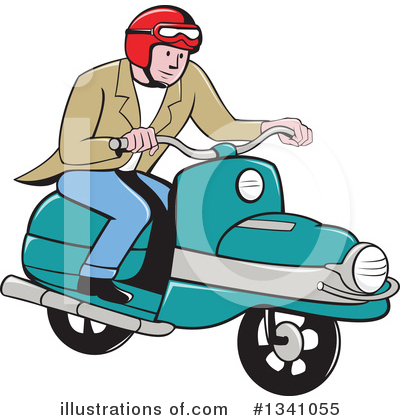 Royalty-Free (RF) Scooter Clipart Illustration by patrimonio - Stock Sample #1341055