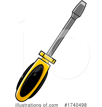 Royalty-Free (RF) Screwdriver Clipart Illustration by Hit Toon - Stock Sample #1740498