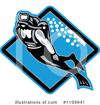 Scuba Diver Clipart #1109941 by patrimonio