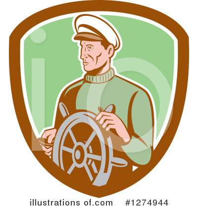 Royalty-Free (RF) Sea Captain Clipart Illustration by patrimonio - Stock Sample #1274944