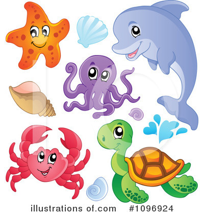 Royalty-Free (RF) Sea Life Clipart Illustration by visekart - Stock Sample #1096924