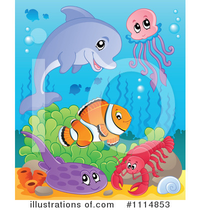 Royalty-Free (RF) Sea Life Clipart Illustration by visekart - Stock Sample #1114853