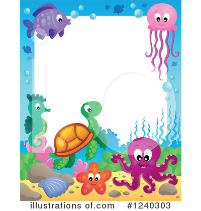 Royalty-Free (RF) Sea Life Clipart Illustration by visekart - Stock Sample #1240303