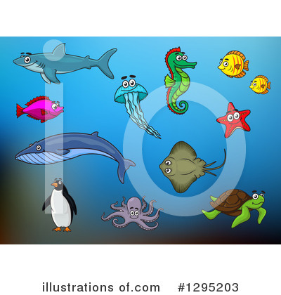 Royalty-Free (RF) Sea Life Clipart Illustration by Vector Tradition SM - Stock Sample #1295203