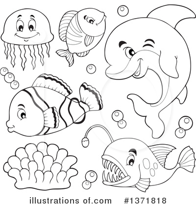 Royalty-Free (RF) Sea Life Clipart Illustration by visekart - Stock Sample #1371818