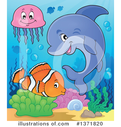 Royalty-Free (RF) Sea Life Clipart Illustration by visekart - Stock Sample #1371820