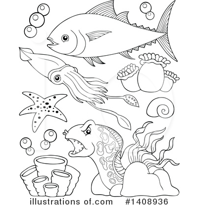 Royalty-Free (RF) Sea Life Clipart Illustration by visekart - Stock Sample #1408936