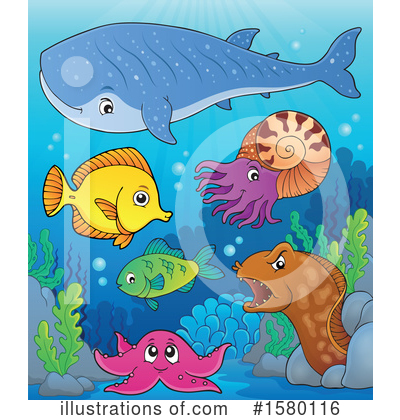 Royalty-Free (RF) Sea Life Clipart Illustration by visekart - Stock Sample #1580116