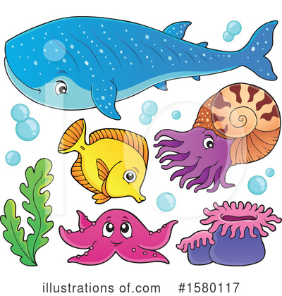Royalty-Free (RF) Sea Life Clipart Illustration by visekart - Stock Sample #1580117