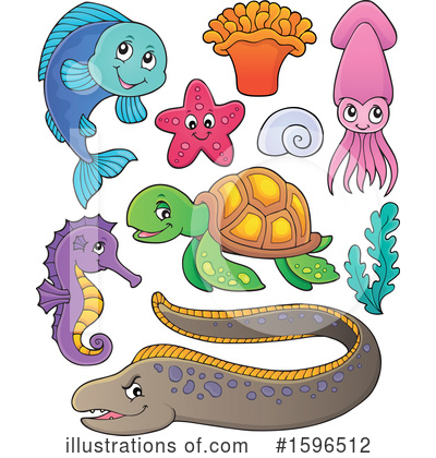 Royalty-Free (RF) Sea Life Clipart Illustration by visekart - Stock Sample #1596512