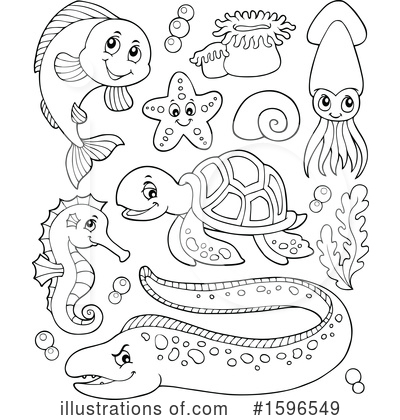 Royalty-Free (RF) Sea Life Clipart Illustration by visekart - Stock Sample #1596549