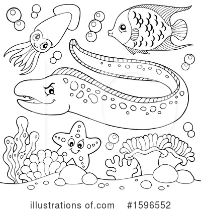 Royalty-Free (RF) Sea Life Clipart Illustration by visekart - Stock Sample #1596552