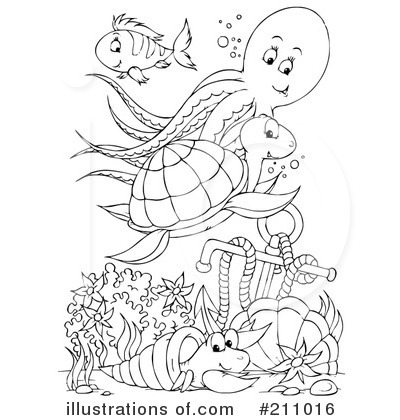 Royalty-Free (RF) Sea Life Clipart Illustration by Alex Bannykh - Stock Sample #211016