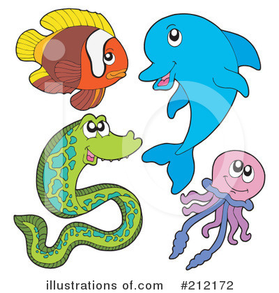 Royalty-Free (RF) Sea Life Clipart Illustration by visekart - Stock Sample #212172