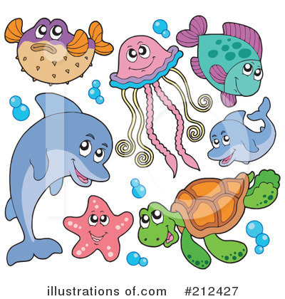 Royalty-Free (RF) Sea Life Clipart Illustration by visekart - Stock Sample #212427