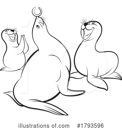 Royalty-Free (RF) Sea Lion Clipart Illustration by Lal Perera - Stock Sample #1793596