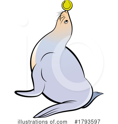 Royalty-Free (RF) Sea Lion Clipart Illustration by Lal Perera - Stock Sample #1793597
