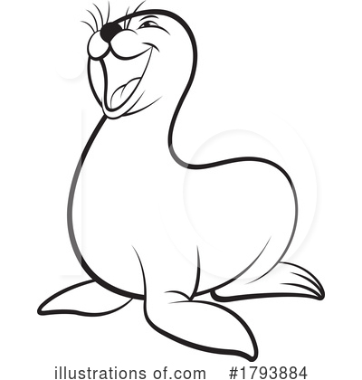 Royalty-Free (RF) Sea Lion Clipart Illustration by Lal Perera - Stock Sample #1793884