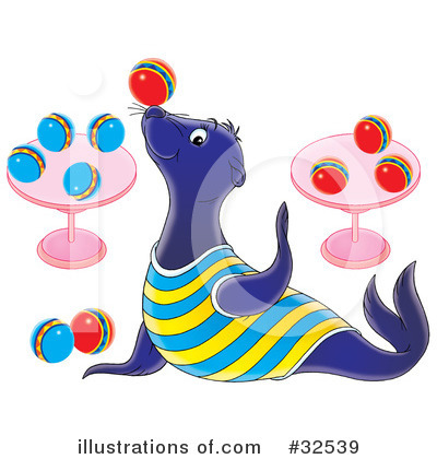 Royalty-Free (RF) Sea Lion Clipart Illustration by Alex Bannykh - Stock Sample #32539