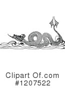 Sea Monster Clipart #1207522 by Prawny Vintage