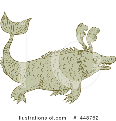 Royalty-Free (RF) Sea Monster Clipart Illustration by patrimonio - Stock Sample #1448752