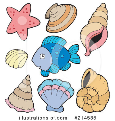 Royalty-Free (RF) Sea Shells Clipart Illustration by visekart - Stock Sample #214585