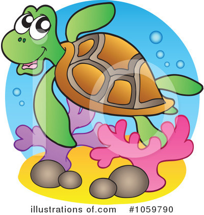 Royalty-Free (RF) Sea Turtle Clipart Illustration by visekart - Stock Sample #1059790