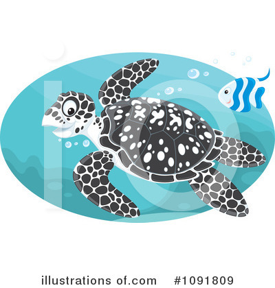 Royalty-Free (RF) Sea Turtle Clipart Illustration by Alex Bannykh - Stock Sample #1091809