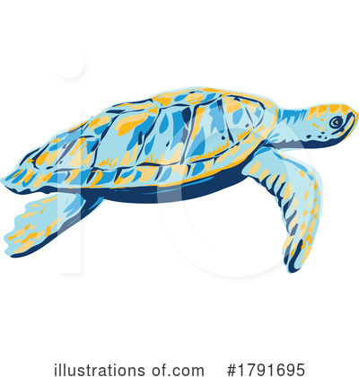 Royalty-Free (RF) Sea Turtle Clipart Illustration by patrimonio - Stock Sample #1791695