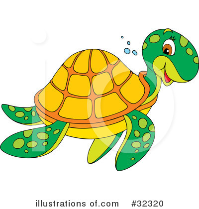 Sea Turtle Clipart #32320 by Alex Bannykh
