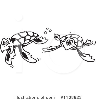 Royalty-Free (RF) Sea Turtles Clipart Illustration by Dennis Holmes Designs - Stock Sample #1108823