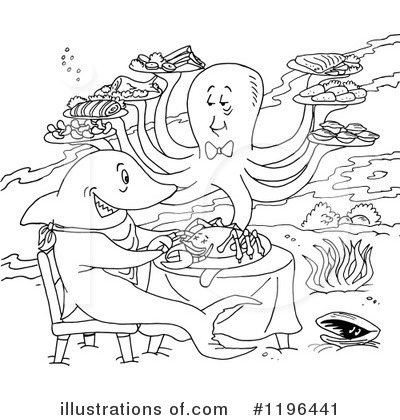Royalty-Free (RF) Seafood Clipart Illustration by LaffToon - Stock Sample #1196441