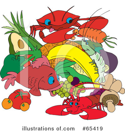 Royalty-Free (RF) Seafood Clipart Illustration by Dennis Holmes Designs - Stock Sample #65419