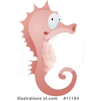 Pink Seahorse Clipart #11184 by AtStockIllustration