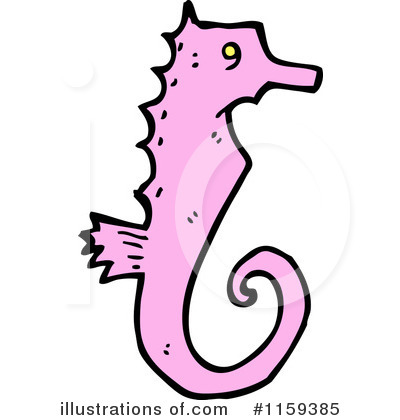 Pink Seahorse Clipart #1159385 by lineartestpilot