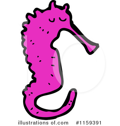 Pink Seahorse Clipart #1159391 by lineartestpilot