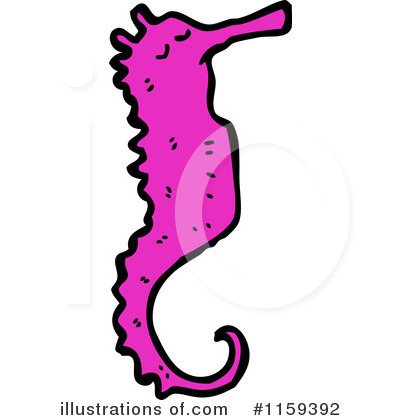 Pink Seahorse Clipart #1159392 by lineartestpilot