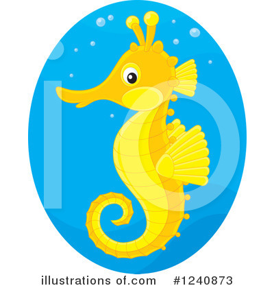 Royalty-Free (RF) Seahorse Clipart Illustration by Alex Bannykh - Stock Sample #1240873