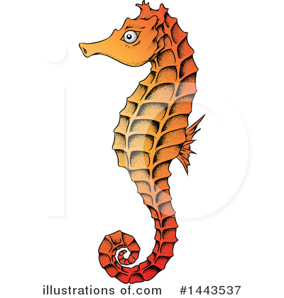 Royalty-Free (RF) Seahorse Clipart Illustration by cidepix - Stock Sample #1443537