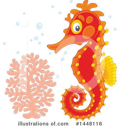 Royalty-Free (RF) Seahorse Clipart Illustration by Alex Bannykh - Stock Sample #1448116