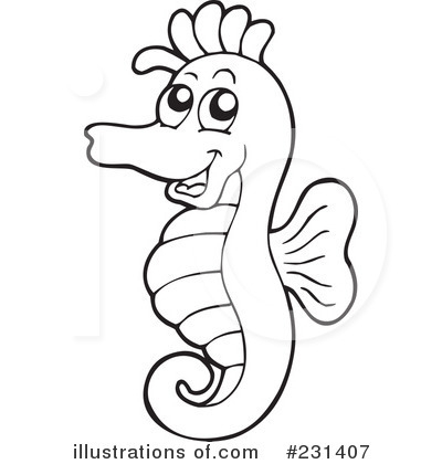 Royalty-Free (RF) Seahorse Clipart Illustration by visekart - Stock Sample #231407