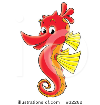 Royalty-Free (RF) Seahorse Clipart Illustration by Alex Bannykh - Stock Sample #32282