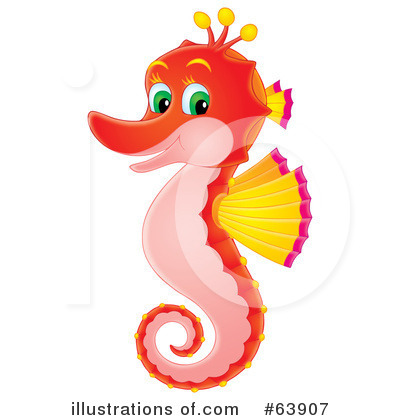 Royalty-Free (RF) Seahorse Clipart Illustration by Alex Bannykh - Stock Sample #63907