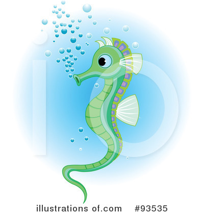 Royalty-Free (RF) Seahorse Clipart Illustration by Pushkin - Stock Sample #93535